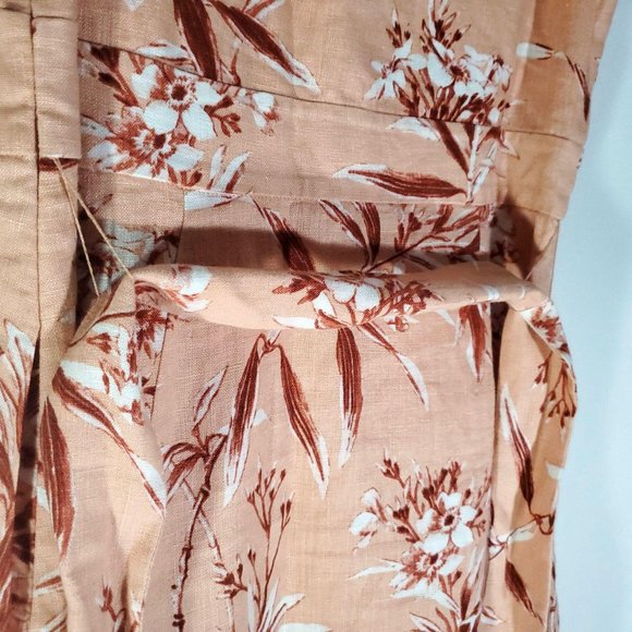 Joie Ethelda Floral Waist Tie Linen Dress S - Picture 7 of 10